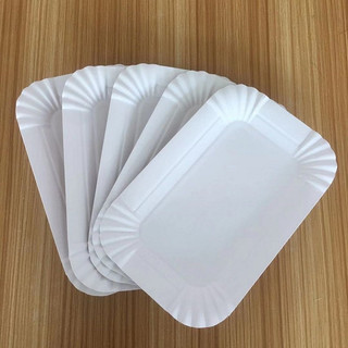 Set 100 Đĩa Giấy Chữ Nhật đựng bánh, đựng đồ ăn