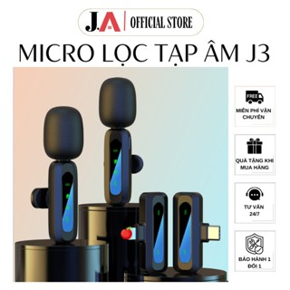 Micro Cài Áo Không Dây J3, K9 Lọc Tạp Âm Cho Livestream, Quay Video Có Màn Hình Hiển Thị Các Chức Năng (JA OFFICIAL)