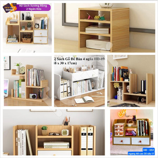 [FREESHIP] KỆ SÁCH GỖ ĐỂ BÀN LẮP GHÉP 6 THANH, XƯƠNG RỒNG 4 NGĂN, 2 NGĂN KÉO
