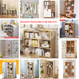 [FREESHIP] KỆ SÁCH GỖ NHIỀU NGĂN NHIỀU TẦNG ĐA NĂNG