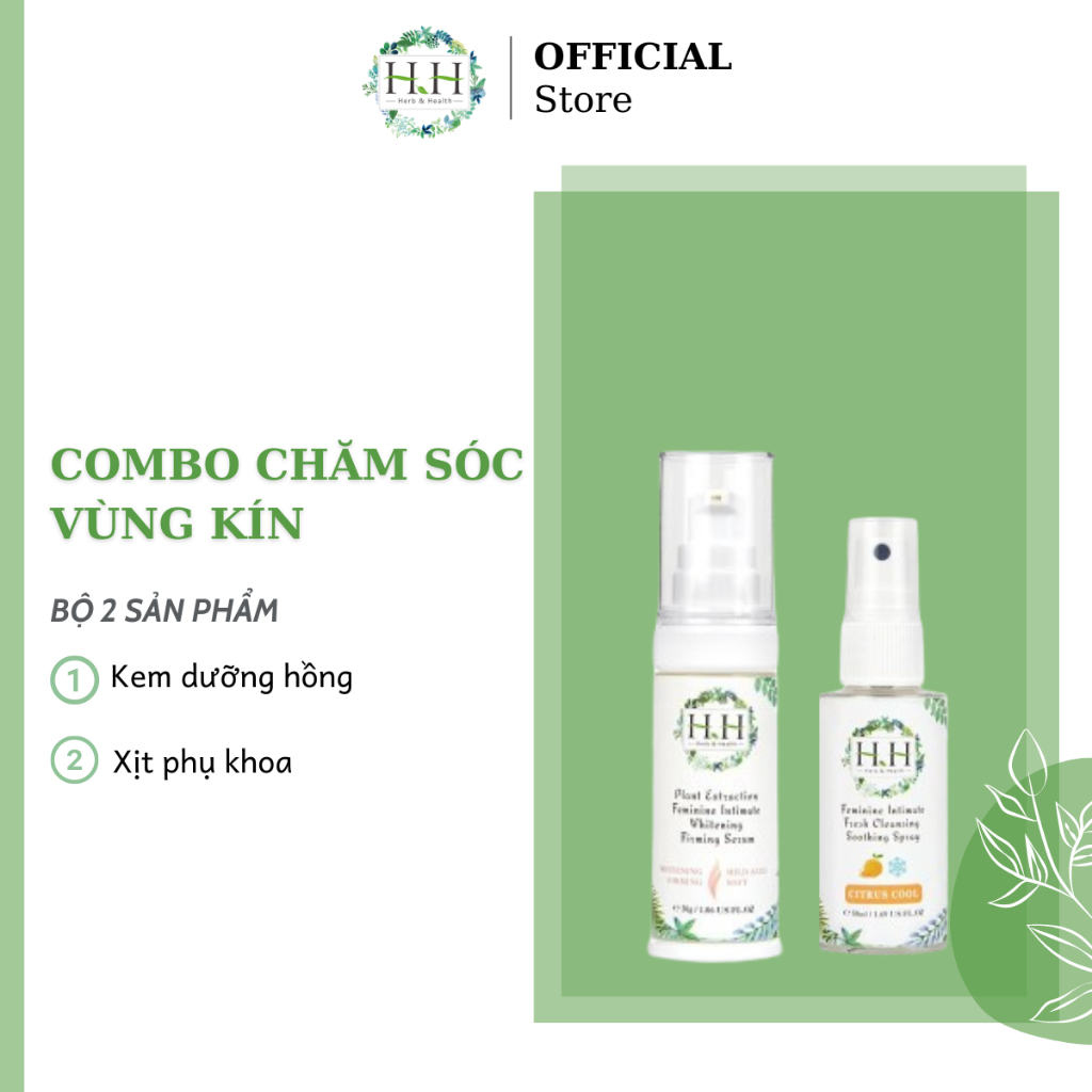 (Combo Bảo Vệ Săn Chắc) Kem Dưỡng Vùng Kín HH 30g + Xịt Phụ Khoa HH 50ml Chiết Xuất Tự Nhiên An Toàn Cho Da Nhạy Cảm