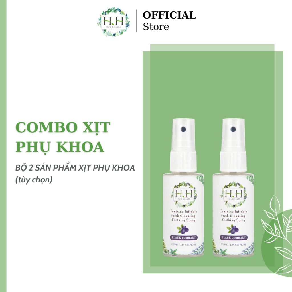 Set 2 Lọ Xịt Phụ Khoa HH 50ml Chiết Xuất Thảo Mộc, Kháng Khuẩn Ngăn Mùi Hiệu Quả, Hương Thơm Dịu Nhẹ Dễ Chịu