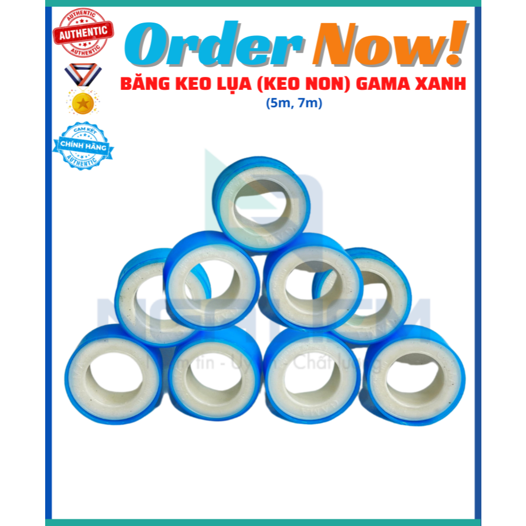 [COMBO 3 CUỘN] Băng Keo Lụa (Keo Non) 5 mét, 10 mét Xanh, Vàng GAMA, TOMBO – [Chính Hãng]