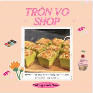 Ly nhựa mousse vuông 70*45mm (50 cái có nắp) 7065