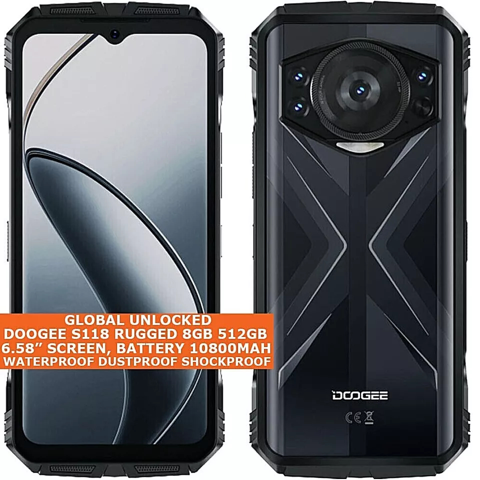 Điện thoại chắc chắn DOOGEE S118(Ram 20GB(8GB+12GB),ROM 512GB,Màn hình 6,58 inch, Android 14, MediaT