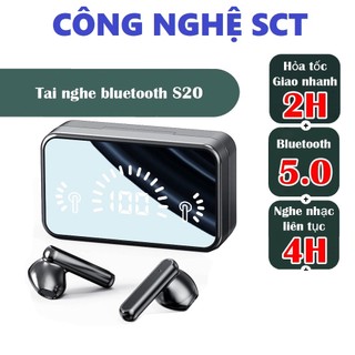  Tai Nghe Bluetooth S20 Nhét Tai Không Dây Có Cảm Biến Vân Tay Kháng Nước  Chống Ồn Cực Tốt 