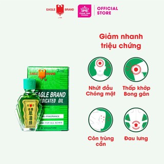 Dầu Xanh Con Ó Eagle Brand 3ml - Giảm Nhanh Đau Nhức, Phòng Tránh Cảm Lạnh