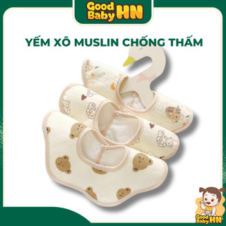 Yếm dãi, yếm ăn dặm tròn xoay chất liệu cotton thấm hút tốt nhiều màu sắc  - Y30