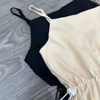 Đầm JJ Dây Suông Rút Bên Eo Chất Dù Giãn Pha Linen