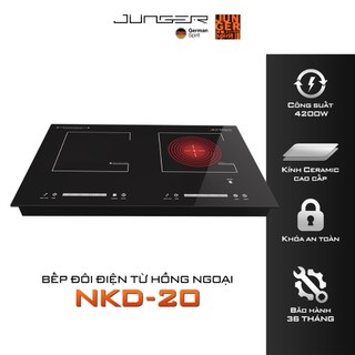 Bếp đôi điện từ hồng ngoại junger nkd-20 4200w không kén nồi hàng chính hãng bảo hành 36 tháng