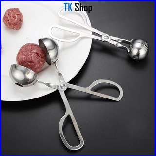 Muỗng kẹp thịt tạo viên tròn. Kéo kẹp làm thịt viên tròn bằng inox, tạo chả viên chiên. Vật dụng nhà bếp tiện ích - 007