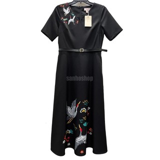 ĐẦM T3D BIRD AND FLORAL BELTED
