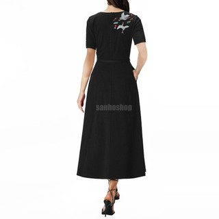 ĐẦM T3D BIRD AND FLORAL BELTED