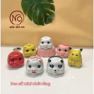 Lợn sứ tiết kiệm vàng Bát Tràng-Heo Đất-ống tiết kiệm-ống sứ mini đựng vàng-heo sứ Gốm Ngô Gia