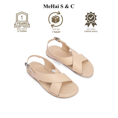 MHN05 - Sandals quai hậu Nữ  Thời Trang Mehai S & C  Quai Chéo Da PU Cao Cấp Đế Cao Su Chống Trơn