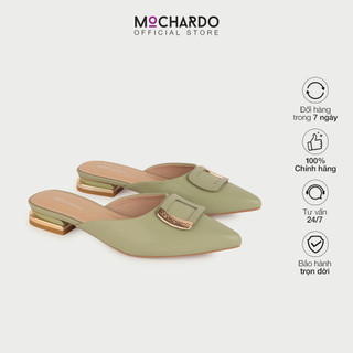 Dép Sục Cao Gót Nữ MOCHARO Phối Khóa Gót Vuông Mũi Nhọn 2cm MC-803