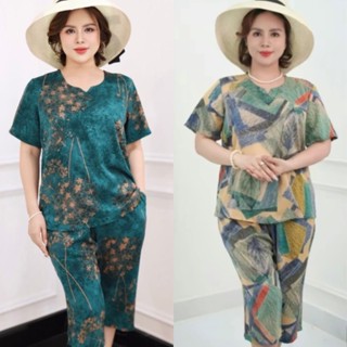 Đồ Bộ Trung Niên Chất cát lụa hàn châu quần lửng tay cộc CL