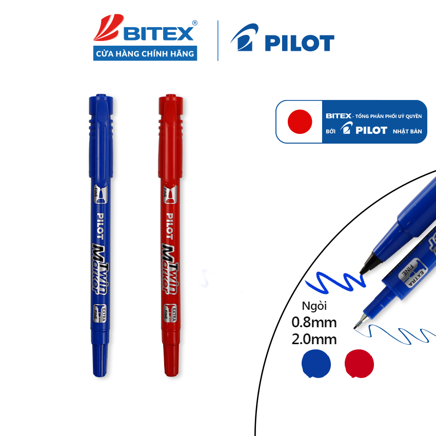 Bút lông dầu Pilot Twin Marker