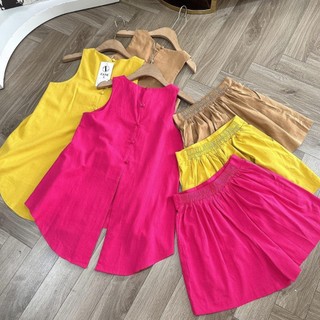 [3 size 46-70KG] Đồ bộ ĐŨI NÚT SAU, PIJAMA HOA LÁ DỄ THƯƠNG thời trang