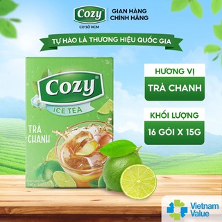  Trà Chanh Cozy Hoà Tan Ice Tea  240gr - 16gói  Vị Chua Nhẹ Dễ Uống Giải Nhiệt Mùa Hè Chiết Xuất Lá Trà Tươi 