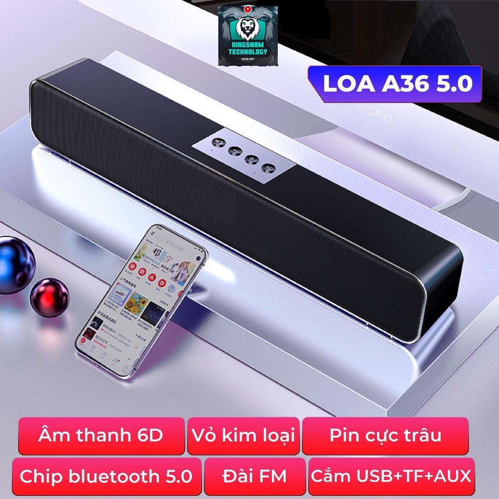 Loa bluetooth nghe nhạc không dây A36 E91D bass siêu trầm cắm usb thẻ nhớ dùng được máy tính âm thanh siêu hay