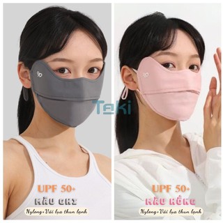 Khẩu trang chống 99% tia uv, khẩu trang cotton dày mịn hai lớp chống nắng upf 50+ kt4