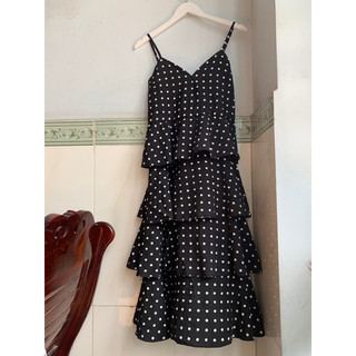 Pass váy đầm thiết kế maxi 2 dây tầng 2hand