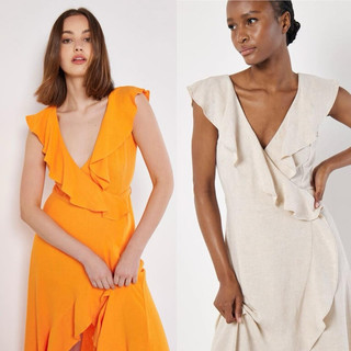 [virusplussize]Đầm Maxi Wrap Apricot xuất xịn bigsize