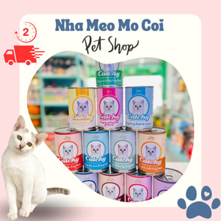 Pate Catchy cho mèo  1 thùng  24 lon mix vị