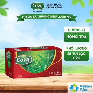  Hồng Trà Cozy Túi Lọc  50gr - 25 túi  Đậm Vị Trà Giúp Tinh Thần Tỉnh Táo Không Gây Mất Ngủ 
