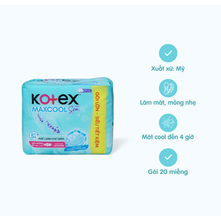 Băng vệ sinh Kotex Max Cool siêu mỏng có cánh 23cm