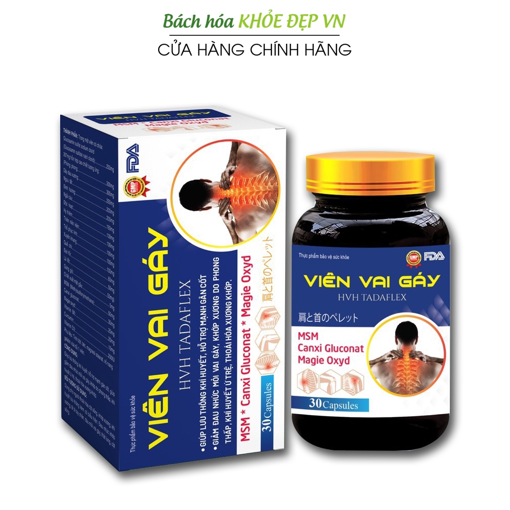 Viên Vai Gáy (chai) giúp lưu thông khí huyết, mạnh gân cốt, giảm đau nhức mỏi xương khớp - 30 viên