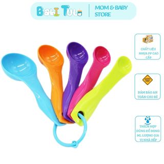 Thìa đong đinh lượng set 5 chiếc dung trong nhà bếp, thìa đong chia ml