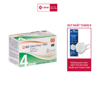 Kim bút tiêm insulin BD Ultra-Fine™ PRO 32Gx4mm Becton Dickinson dành cho người tiểu đường, hộp 100 cây