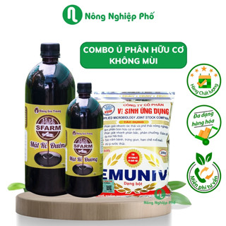 Phân hữu cơ vi sinh bộ đôi 01 túi chế phẩm vi sinh Emuniv & 2 chai mật rỉ đường ủ phân và xử lý rác thải hữu cơ