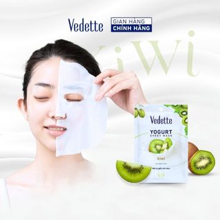 Mặt nạ giấy sữa chua Vedette Kiwi 22ml - YOGURT SHEET MASK KIWI