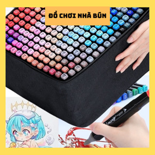 48 Bút màu Marker Lalunavn Touch Cool 2 Đầu tô màu dạ vẽ tranh anime - SÉT BÚT MÀU DẠ KÈM TÚI