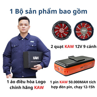 Áo Điều Hòa Cao Cấp KAW Kèm Đầy Đủ Phụ Kiện Quạt, Pin Trâu 12-16 giờ