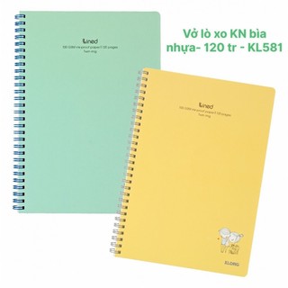 Vở klong kẻ ngang lò xo b5 bìa nhựa 2 mặt 120tr-kl581