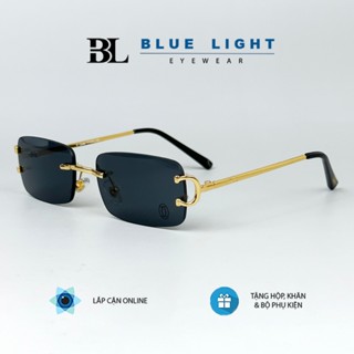  Kính Râm Kính Mát Nam Nữ BLUE LIGHT Mắt Khoan Không Viền Chữ Nhật Mắt Nhỏ Chống Tia UV 400 
