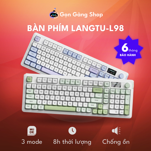 Bàn phím LANGTU L98 giả cơ bluetooth không dây/có dây silent pin sạc Led RGB hỗ trợ window/mac,ios..