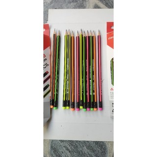 Bút chì gỗ 2B STACO/PC103 thân sọc (Hộp 12 cây)