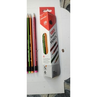 Bút chì gỗ 2B STACO/PC103 thân sọc (Hộp 12 cây)