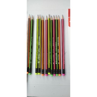 Bút chì gỗ 2B STACO/PC103 thân sọc (Hộp 12 cây)