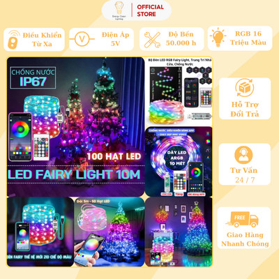 Đèn FAIRY LGHT Energy Green Lighting 16 Triệu Màu DL-291 - Decor Trang Trí Phòng Ngủ / Góc Làm Việc