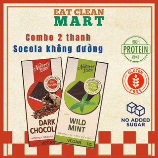 Socola đen không đường 75% cacao thuần chay Nature's Tribe thanh 100g