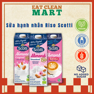 Sữa Hạt Hạnh Nhân Hữu Cơ Không Đường Riso Scotti - BIO Unsweetened Almond Drink - Hộp 1L