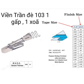 Cữ viền trần đè 103 1 mép gấp, 1 mép xõa dùng cho máy kansai, sirubar, jack, pegasus