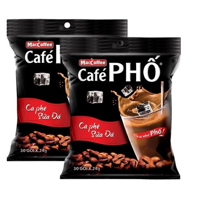 Cà Phê PHỐ Sữa Đá (bịch 30 gói x 24g)
