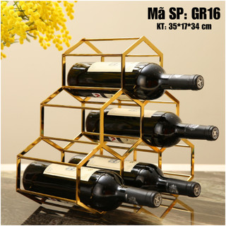 Kệ rượu vang trang trí hình tổ ong GR16